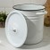 Cylindrical pan, 12 l, metal cover, induction, white color