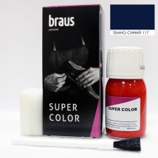 Braus Super Color shoe dye, for skin, dark blue color, 25 ml