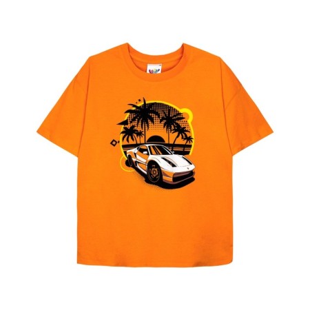 T -shirt for a boy, height 134 cm, orange color-3