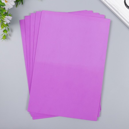 Foamiran "purple tulip" 2 mm (set of 5 sheets) A4 format format-1