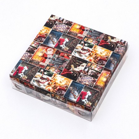 Cookie box, confectionery packaging, "beautiful evening", 12 x 12 x 3 cm, new year-1