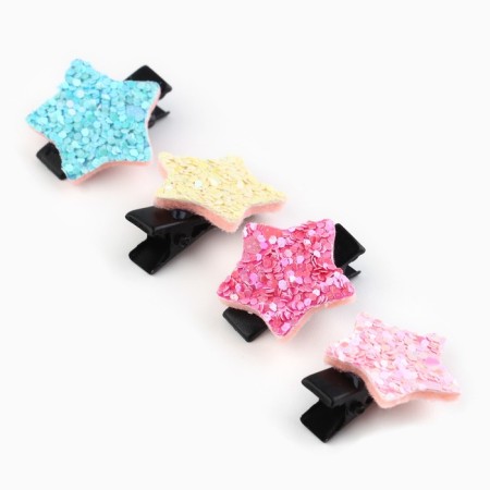 Hair clip, stars, 4 pcs, 2 cm, kitty Marie-3