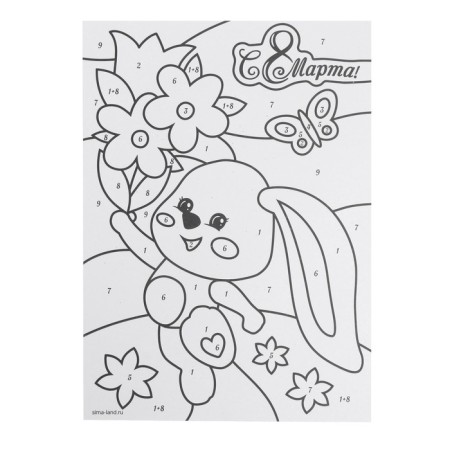 Frescoes with sand "Bunny" + sparkle and foil-3