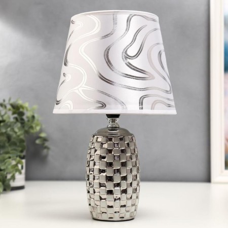 HELP LAM 36650/1 E14 40W White-Serebly H32.5 cm