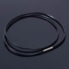 Leather lace d = 1.5 mm, 50 cm, black color