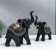 Polystone souvenir "Indian black elephants with a pattern on the Popon" N-r 2pp 18x7x17 21.5x8.5x21 cm 735555