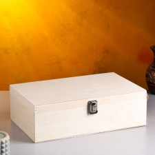 Gift box 34 × 21.5 × 10.5 cm wooden 3 departments, with a closing lid, without painting