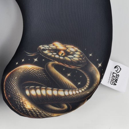New Year. Pillow for travel Antistress "Snake", black and gold-3