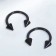 Circular in an eyebrow (piercing), spike, d = 8 mm, pair, black color