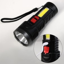 Manual battery, 1.5 and 3 watts, 1200 mAh, USB, COB, 4 modes, 14 x 5.5 cm