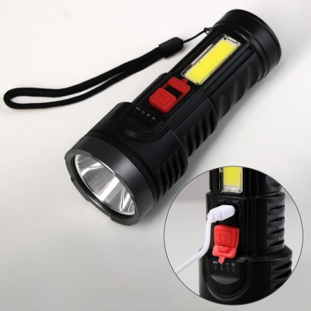 Manual battery, 1.5 and 3 watts, 1200 mAh, USB, COB, 4 modes, 14 x 5.5 cm