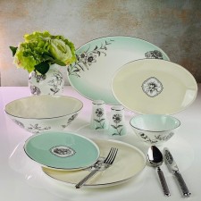 Lenardi Lemongras lunch service, bone porcelain, 25 items