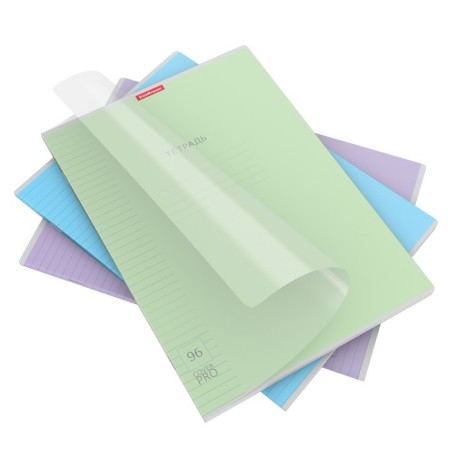 A4 notebook, 96 sheets in the line on the Erichkrause bracket "Coverpro, plastic cover, offset unit, 100%whiteness, mix