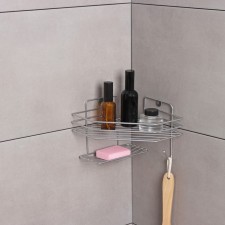 Wall shelf, with a soap dish, 20 × 20 × 15.5 cm, chromium color