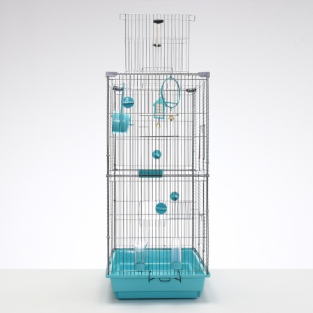 Birds Cage "Pigzon" No. 104-B, collapsible, 2 sections, 58 x 40 x 88 cm, turquoise-2