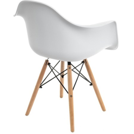 Plastic stool Ron Massive Buk/Metal/Plastic, Natural/White 62x64x81.5 cm-4