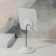 Desktop mirror, on a flexible leg, mirror surface 13.5 × 16.5 cm, white color