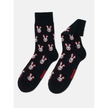 Men's cotton socks Diwari happy "rabbits", size 29, dark blue color-1