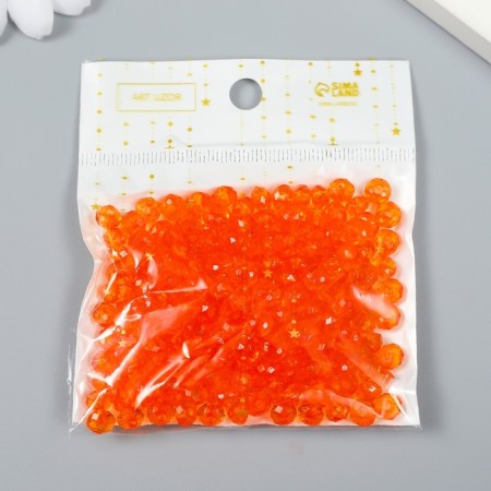 Beads for creativity plastic "Crystal with faces of orange" set of 20 grams 0.4x0.6x0.6 cm-2