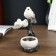 Souvenir Polystone SPRISE "Three white sparrows on a snag" 17.5x12x7 cm