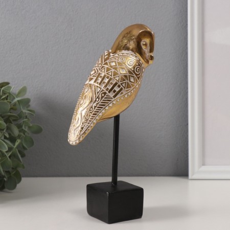 Suvenir Polystone "Golden owl Sypuha" Geometric patterns 10.8x7.3x21 cm-1
