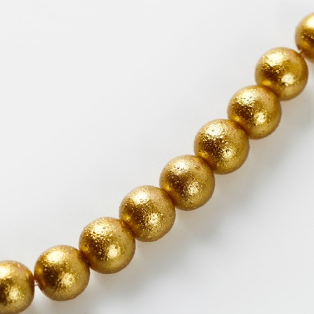 Glass beads, set 78 pcs., Size 1 pc. - 10 mm, color yellow gold-4
