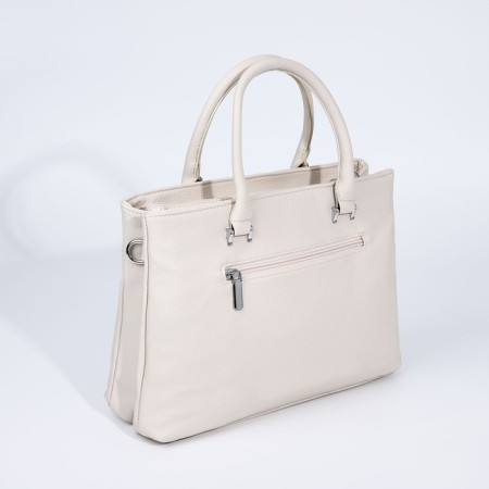 Luggage bag on lightning, 2 external pockets, milk color-1