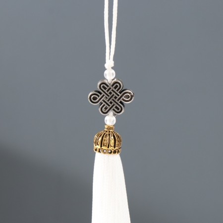 Textile suspension, plastic "Knot of happiness and infinity" White 0.7x1x9.5 cm-1
