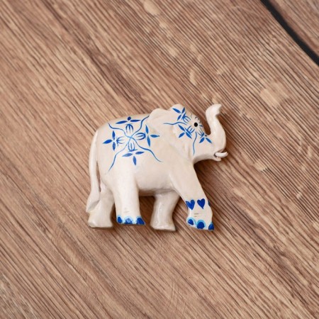 Souvenir "Elephant - Flower painting" Wood 8 cm-3