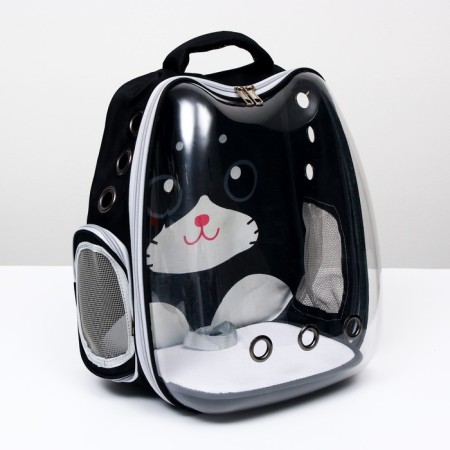 A backpack for carrying animals "cat", transparent, 34 x 25 x 40 cm, black-9