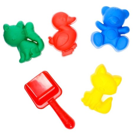 Set for playing in sand No. 103: 4 molds, scoop with crown, mix-6