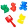 Set for playing in sand No. 103: 4 molds, scoop with crown, mix