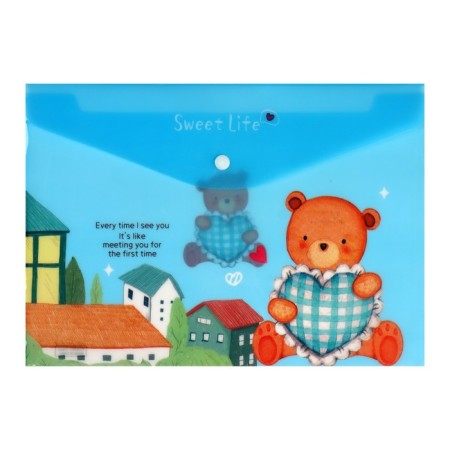 Folder-convert on the button, A4, 180 μm, "Bear", mix-3