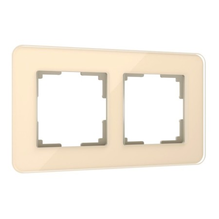 Frame W0022443, 2 Elite sockets, ivori, glass