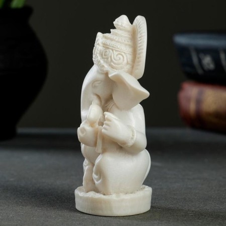 Figure "Ganesha" 11 cm white / marble baby-1