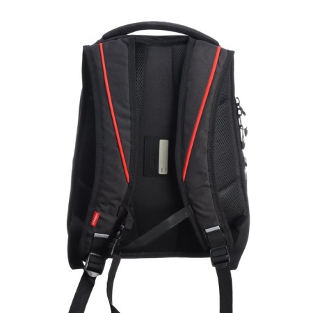 Youth backpack, 42 ​​x 31 x 22 cm, Grizzly 338, ergonomic back, laptop compartment, black/red RU-338-2_2-4
