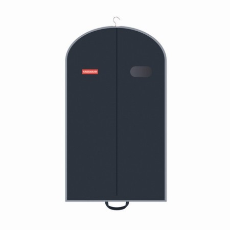 Hausmann volumetric clothing cover, with oval PVC window and handles, 60x100x10 cm, black
