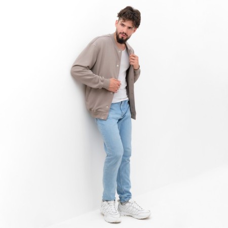Male sweatshirt (bomber) mist men’s casual size 52, gray-beige-1