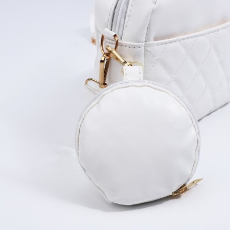 Bag Cross-Bodi with a zipper, white color-6