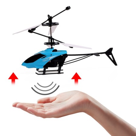 Walking helicopter, light, USB, blue color-3