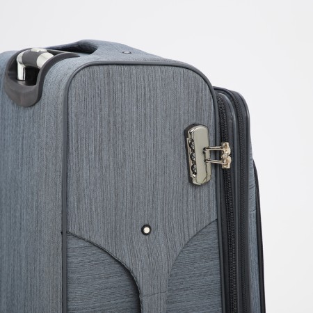 Big suitcase 28 ", lightning department, code castle, 4 wheels, outer pocket, gray color.-4