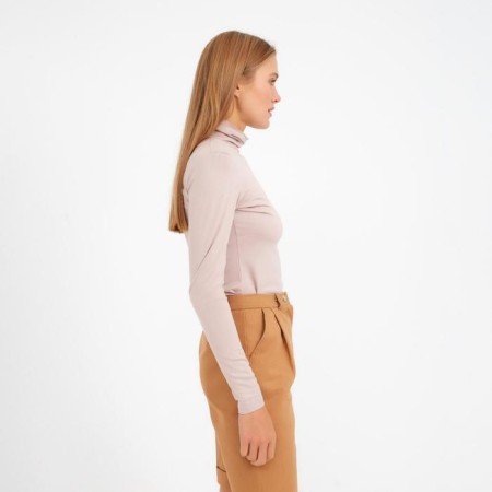 Women's turtleneck Minaku: Basic Line, beige color, size 46-1