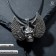Unisex “Skull” pendant with wings, color black silver on a black lace, 40 cm