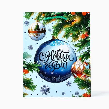 Package New Year's laminated "Christmas tree", MS 18 x 23 x 8 cm, New Year-1