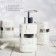 A set of accessories for the bathroom "Westeros", 4 items (soap dish, soap dispenser 390 ml, 2 cups), white color