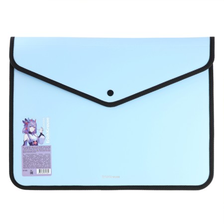 Folder-convert on the button, A4, 600 μm, Erichkrause "Matt Manga", with a textile insert, with an extension, opaque mix-3