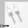 Hanging earrings "Rings with beads" with chains, color silver, 8 cm