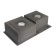 Kitchen sink Aflorn AF97843-D, Sredal, double, S = 3.0 and 0.8 mm, 78x43x22 cm, siphon, satin