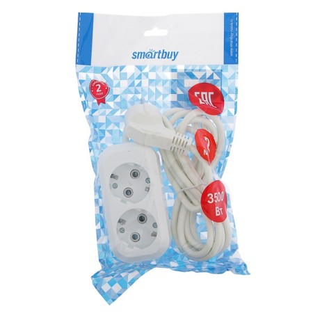 Extension cordBuy, 2 outlets, 2 m, 16 a, 3500 W, PVS 3x1 mm2, with salary, white-2