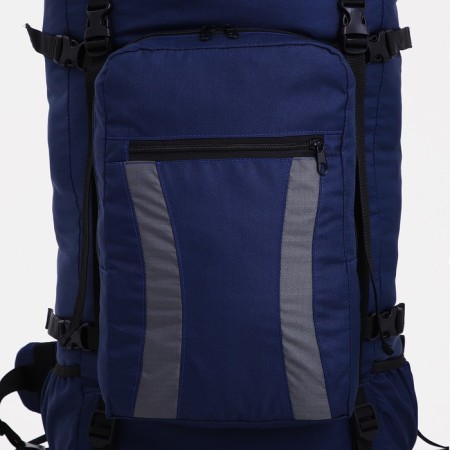 Tourist backpack, TAIF, 120 l, cord department, outer pocket, 2 side nets, blue/gray color-4